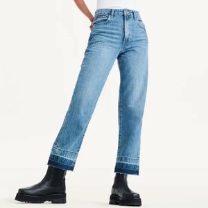 DKNY Kent‎ High Rise Straight Leg Jean w/ Raw Hem Size 29/8